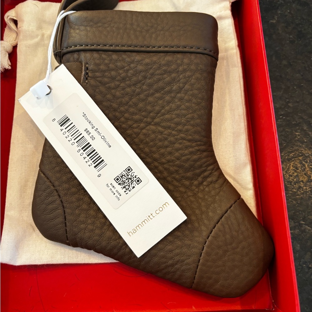 Rare Hammitt small Olivine leather holiday Stocking